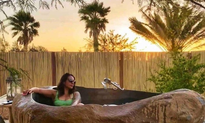 Wonder Valley Maison | Ocotillo 3bdrm House w / Private Hot Springs Granite Soaking Tub