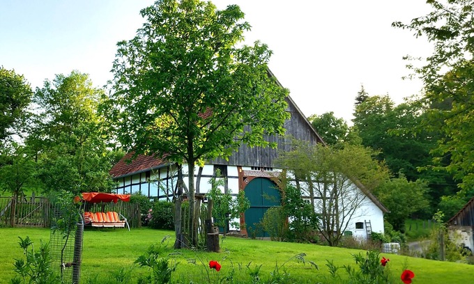 Extertal Appartement | Maison de vacances à colombages calme et idyllique au milieu de la nature