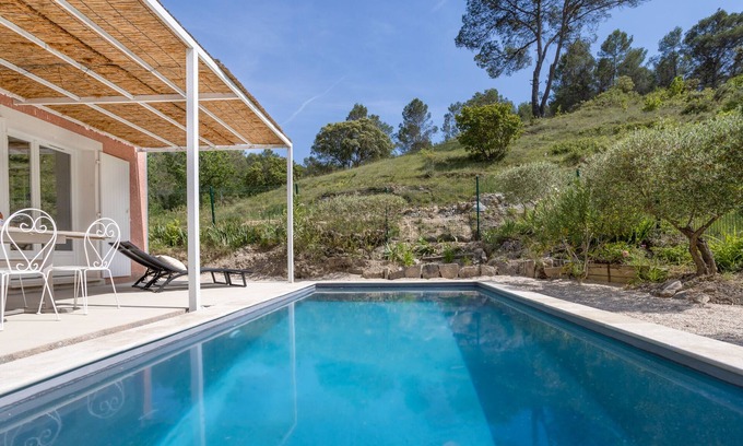 Moulezan Maison | Petit Paradis Garrigue au calme avec piscine privée , 3 chambres et clim partout