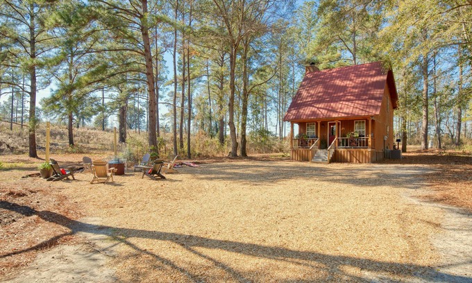 Quitman Cabine | Quiet, Private Lodge with Loft, 2 Beds & Fireplace