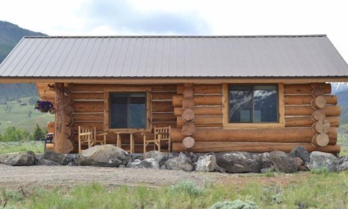 Wapiti Cabine | Cabane en rondins pittoresque sur la route de Yellowstone