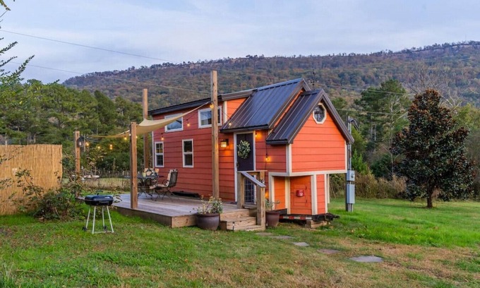 Wildwood Maison | Redbud Tiny Home with a Hot Tub and Mountain Views