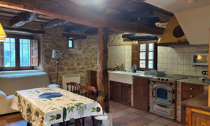 Sedano Maison | Renovated house with 2 bedrooms, 1 bathroom and living-dining room in stone and wood is very cozy.
