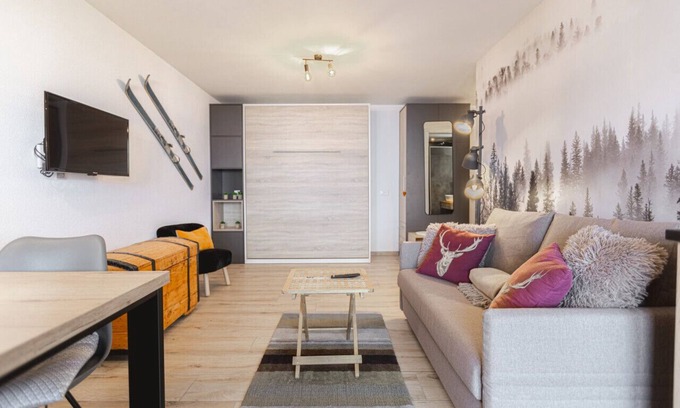 Randogne Appartement | Studio rénové avec vue imprenable sur les Alpes