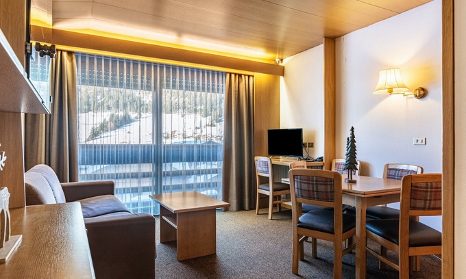 San Giovanni di Fassa Appartement | "Residence Anda Appartamento 42" with Views of the Dolomite Peaks, Shared Indoor Pool & Jacuzzi