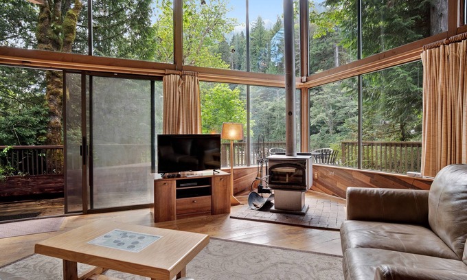 Baring Cabine | Chien amical cabine avec vue imprenable sur les montagnes et bain à remous privé!