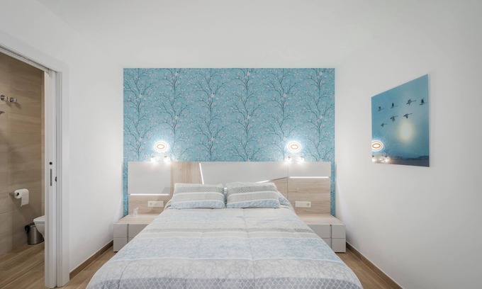 Castrojeriz Appartement | Chambre '105 Matrimonio Blue' avec jardin partagé, Wi-Fi et climatisation