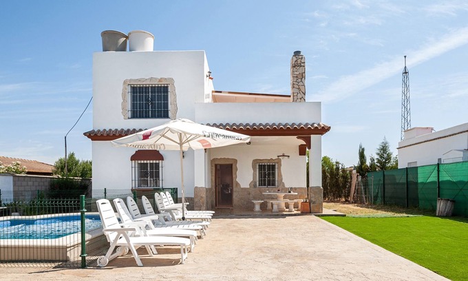 El Palmar Maison | Maison rustique "Las Alas del Sol 2" près de la plage avec piscine, jardin, terrasse et Wi-Fi