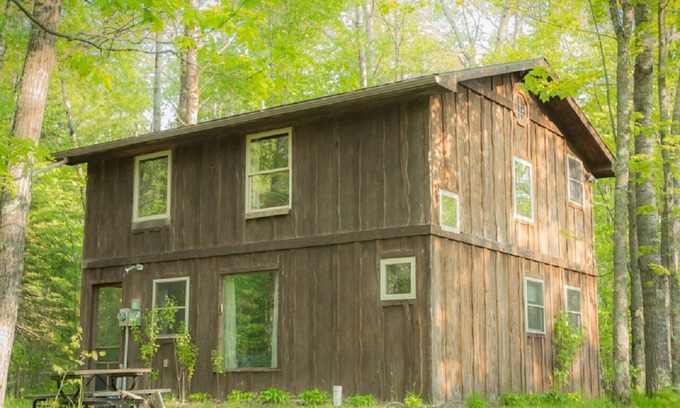 Finlayson Cabine | Rustique Deux Level Tree Lodge Entouré par la forêt Avec Cheminée Et Fire Pit
