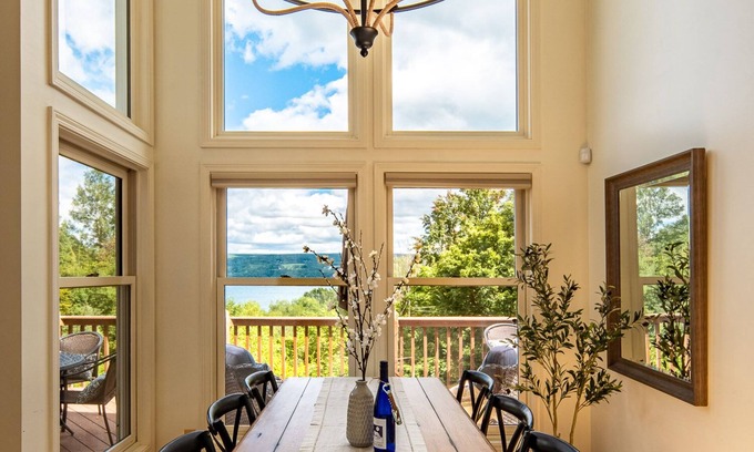 Valois Maison | Scenic Seneca lake home with private dock & soaring views!