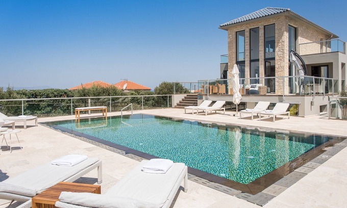 Tersanas Villa | Sea front luxury villa with sea and mountain views