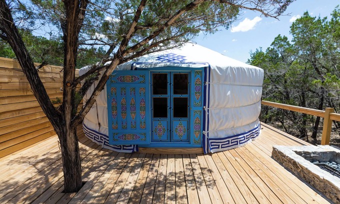 Dripping Springs Cabine | Secluded, Romantic Yurt w/Hot Tub at The Yurtopian - "Lizzie"
