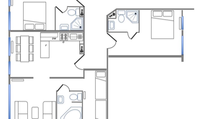 Les Prodains Appartement | Self-catering apartment within hotel complex in great location