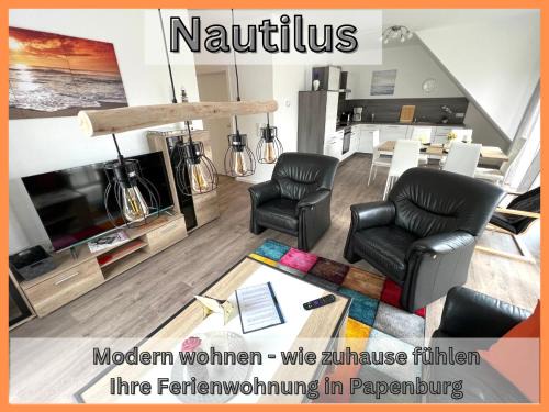 Papenburg Appartement | Serviced Apartment " Nautilus " Papenburg Großer Balkon Einbauküche Neubau 74 qm Free Wifi 2 Schlafzimmer