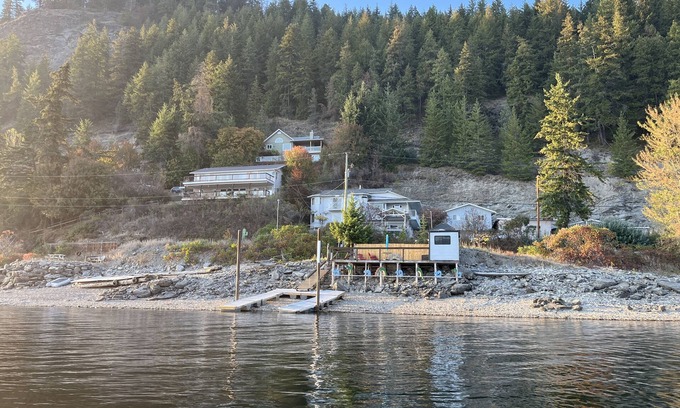 Tappen Maison | Shuswap lake house with private beach, hot tub, dock, multiple decks