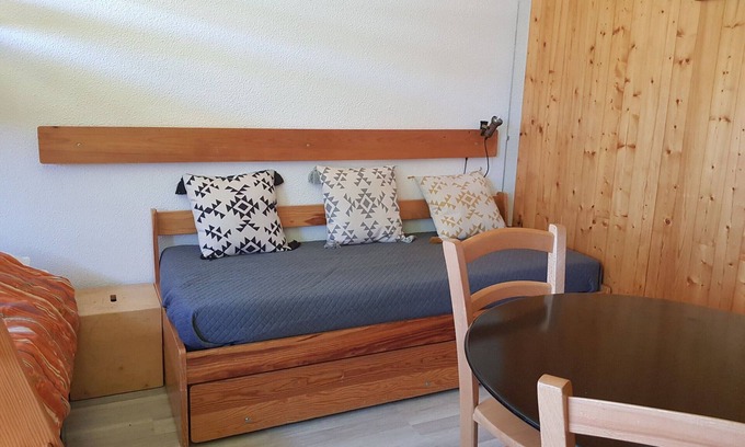 Arc-1600 Appartement | Studio cosy pour 2 à Arc 1600, ski aux pieds, proche commerces et remontées mécaniques