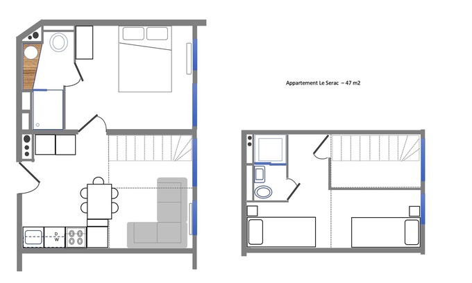 Les Prodains Appartement | Ski to door self-catering duplex apartment with optional hotel facilities