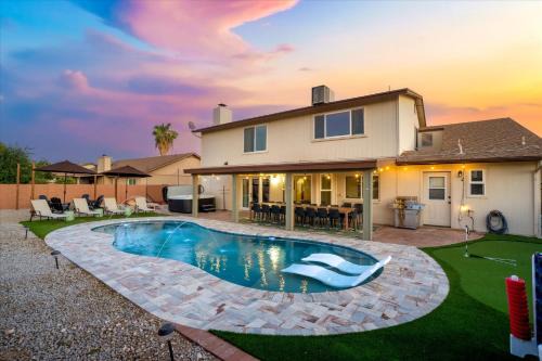 Copperwood Maison | Slide into Fun Pool Games Fire Pit Sport Court