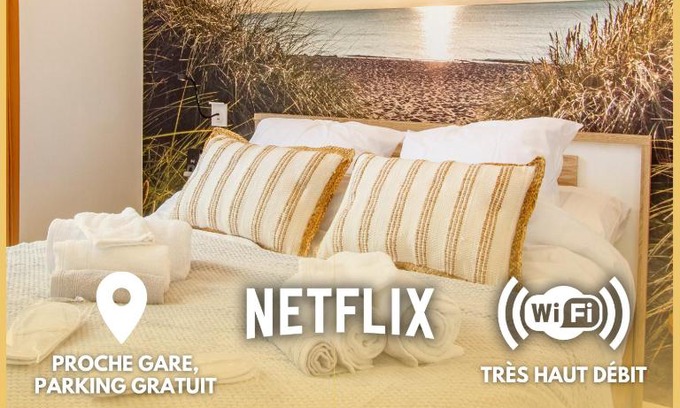Chalons-en-Champagne Appartement | Soleil d'Été - Netflix & Wifi - Balcon - Climatisation - Parking Gratuit - check-in 24H24 - Emplacement Vélos - GoodMarning