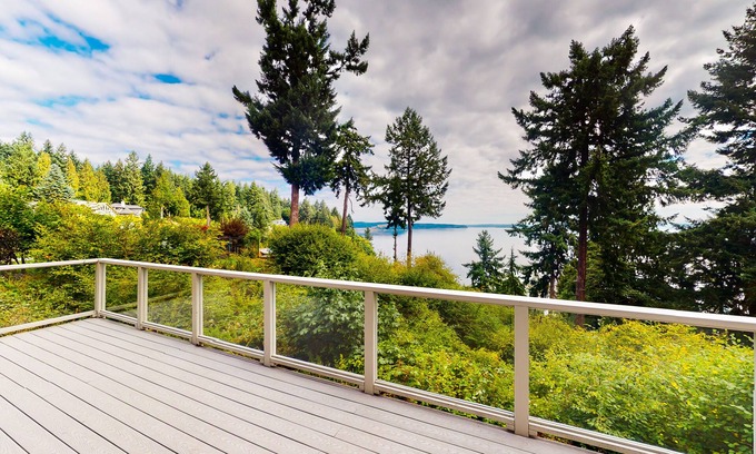 Anderson Island Maison | Sound view home full of vintage charm with game room, wood stove, & gas grill