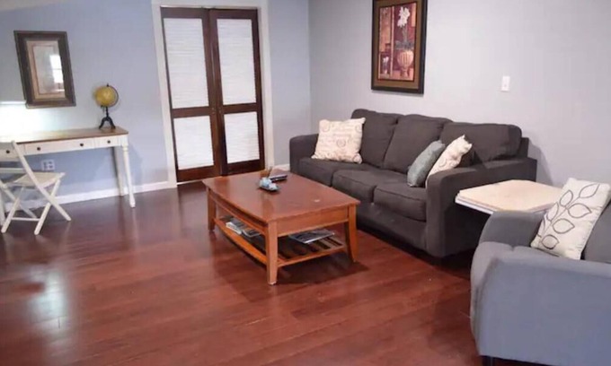 Oswego Appartement | Spacious Private 1br apt King Bed Queen Pullout Jacuzzi Smart TVs WiFi Kitchen