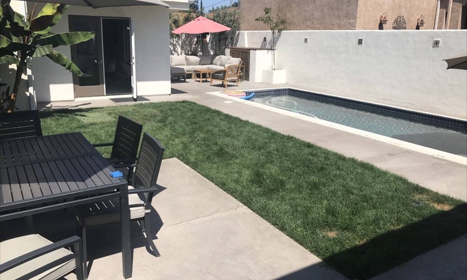 North Park Maison | Spanish bungalow with pool, built in bbq, and outdoor seating areas.