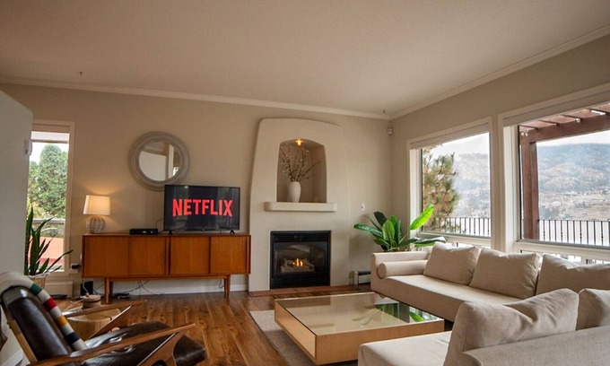 Okanagan-Similkameen Maison | Spanish Mid Century Villa with Wood Barrel Sauna