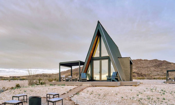 Study Butte-Terlingua Cabine | Stardust Big Bend Luxury A-Frame#3 with a fab view