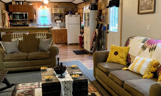 Cool Ridge Cabine | Step back in time with this unique cozy cabin by the creek.