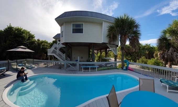 North Captiva Maison | PONT DE TOIT VUE MER - ÉTAPES DE LA PLAGE - Piscine chauffée privée