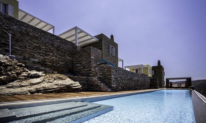 Kea Maison | Stone built house with a panoramic sea view & a 25 meters long swimming pool.Hs5