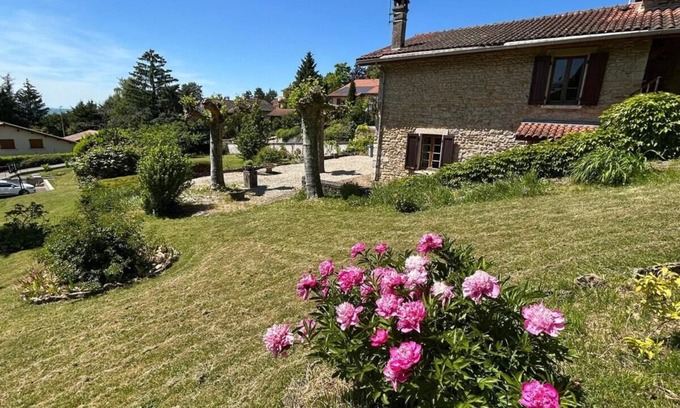 Amberieu-en-Bugey Maison | Stone house on the heights of Ambérieu. View of the Bugey mountains