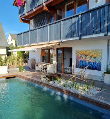 Neuffen Appartement | Studio 22, Terrasse,Pool,Sauna,Ofen