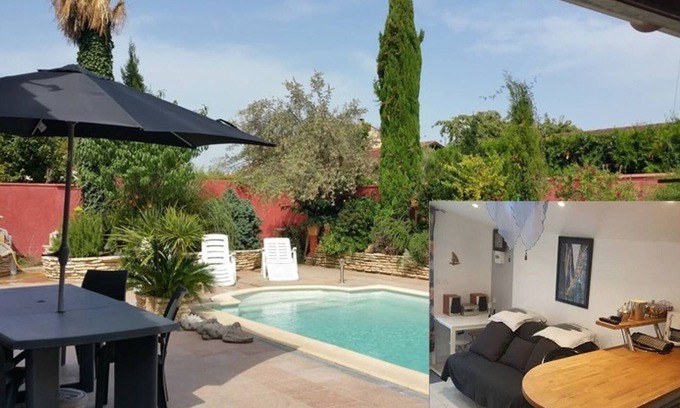 Roques Appartement | Apartamento estudio 'Redhouse - Zen' con piscina compartida, terraza compartida y Wi-Fi