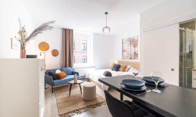 Gosselies Appartement | Studio chic proche aéroport & centre-ville