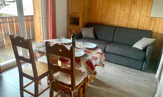 Les Gets Appartement | Studio cosy aux Gets, 4 pers., proche pistes, balcon, parking, centre village - FR-1-671-32