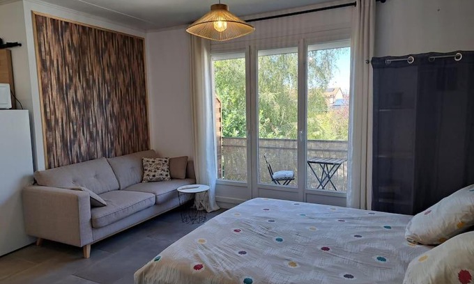 Serezin-du-Rhone Appartement | Studio dans maison avec jardin et balcon, au calme