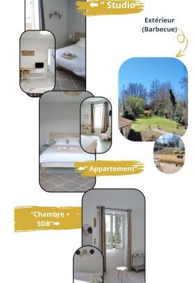 Riberac Appartement | Studios ou Chambre SDB avec extérieur centre-ville Ribérac