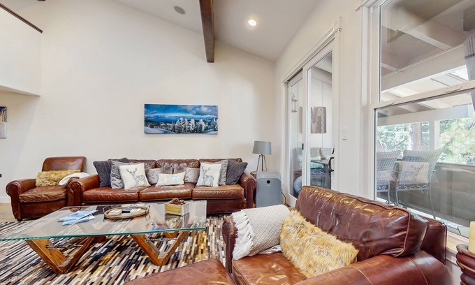 Incline Village Maison | Stunning mountain retreat with pool, balcony views, & fireplace - near skiing