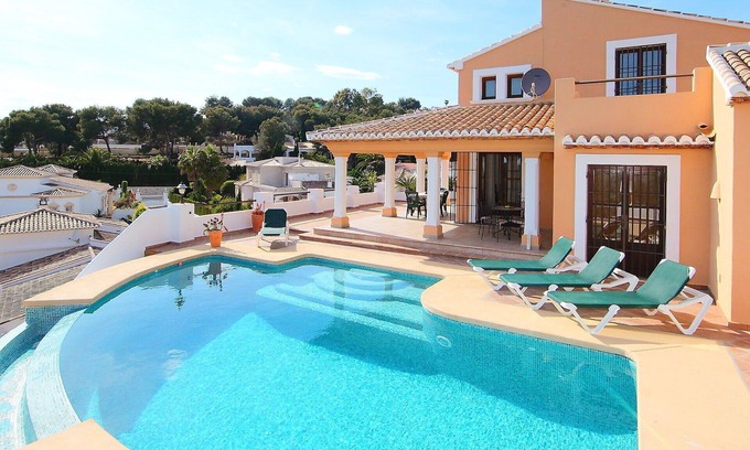 El Portet Villa | Belle maison de vacances privée avec climatisation, piscine privée, TV, terrasse, vue panoramique