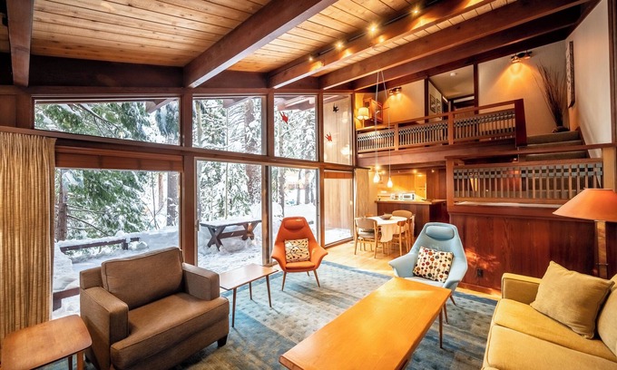 Tahoe Tavern Maison | Stylish Redwood Home with Hot Tub and Private Beach Access