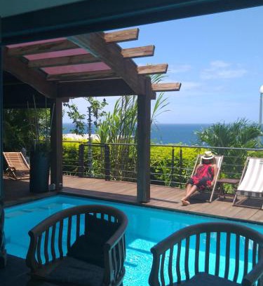 Grand Bois Maison | Suite INDIGO JACUZZI PRIVE PISCINE VUE MER acces cuisine laverie