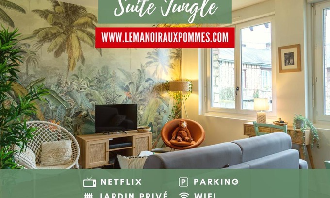 Orbec Appartement | SUITE JUNGLE - JARDIN, NETFLIX et PARKING - Le Manoir aux Pommes