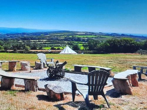 Saint Ann's Chapel Autre | Summit Camping Kit Hill Rd Cornwall Panoramic Views Grass Pitch from 15pn or Bella Bell Tent 75pn