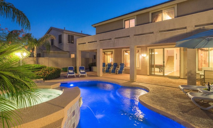 Rio Paseo Maison | SUNLAND VILLA - Complexe haut de gamme avec piscine chauffée, spa, billard, à 3 km de Wigwam