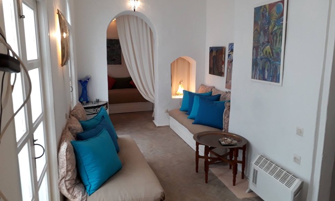 Medina Maison | Patio froid couvert de la maison ensoleillée de la médina - 2-4 personnes