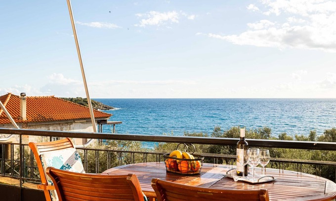 Lefktron Maison | Maison traditionnelle avec vue mer, à côté de la plage