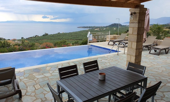 Lefktron Villa | Sunset Villa 1 - Your Place in the Sun! Private infinity pool + 180degree views