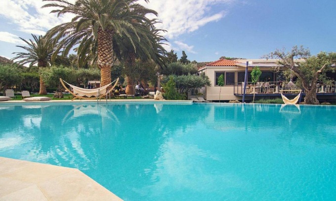 Agia Galini Villa | Superb Agios Vasilios Suite | Lolopechka Suite | 1 Bedroom | Min. Children Age: 13 Years | Private Furnished Balcony or Terrace with Garden and Mountain View | Spacious Shared Furnished Sun Terrace | Shared Outdoor Pool | Shared Hot Tub | Agia Galini