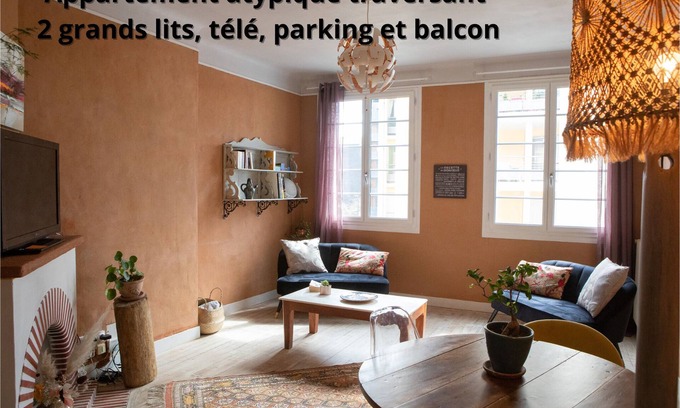 Dufau-Tourasse Appartement | T3 Atypical, Parking, Balcon Pau Centre. Cozy atmosphere. Near Parks